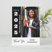 Carte De Remerciements Photo moderne branchée (Debout devant)