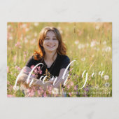 Carte De Remerciements Photo Moderne de la calligraphie tendance (Devant)