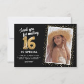 Carte De Remerciements Photo moderne du 16e anniversaire (Devant)
