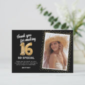 Carte De Remerciements Photo moderne du 16e anniversaire (Debout devant)