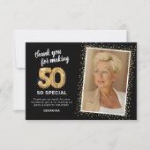 Carte De Remerciements Photo moderne du 50e anniversaire (Devant)