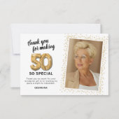 Carte De Remerciements Photo moderne du 50e anniversaire (Devant)