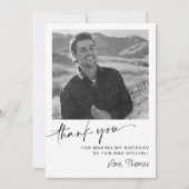 Carte De Remerciements Photo moderne du 50e anniversaire (Devant)