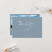 Carte de remerciements photo moderne Elegant Dusty (Devant/Arrière en situation)