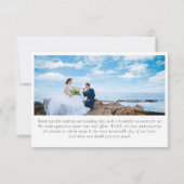 Carte de remerciements photo moderne élégant noir (Dos)