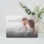 Carte de remerciements photo moderne en couple ave (Debout devant)