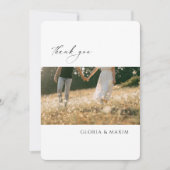 Carte De Remerciements Photo moderne Formal Minimal Mariage élégant (Devant)