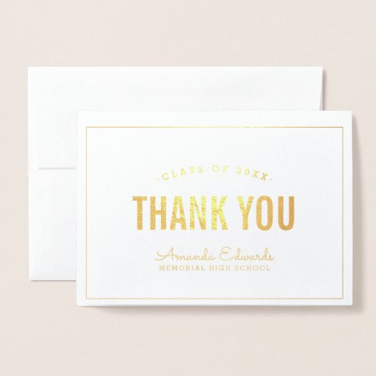 Carte de remerciements photo moderne Grad Gold Foi (Devant avec enveloppe)