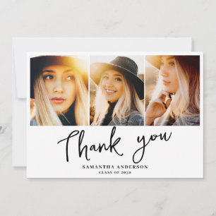 Carte De Remerciements Photo Moderne Graduation