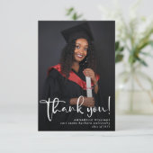 Carte De Remerciements Photo Moderne Graduation (Debout devant)
