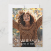 Carte De Remerciements Photo moderne graduation blanche (Devant)