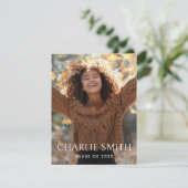 Carte De Remerciements Photo moderne graduation blanche (Debout devant)