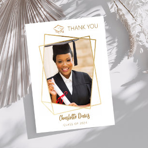 Carte De Remerciements Photo moderne graduation simple