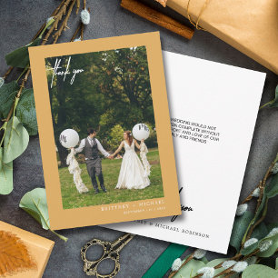 Carte De Remerciements Photo Moderne Lettrée À La Main Mustard Jaune