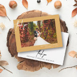 Carte De Remerciements Photo Moderne Lettrée À La Main Mustard Jaune<br><div class="desc">Merci à vos invités avec cette photo moderne carte de remerciement avec "merci" écrit à la main.</div>