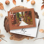 Carte De Remerciements Photo Moderne Lettrée À La Main Terracotta<br><div class="desc">Merci à vos invités avec cette photo moderne carte de remerciement avec "merci" écrit à la main.</div>