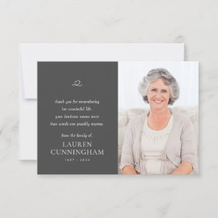 Carte De Remerciements Photo moderne minimaliste simple Memorial