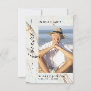 Carte De Remerciements Photo Moderne pour toujours dans nos coeurs Funéra