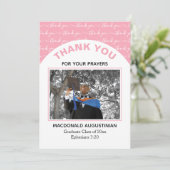 Carte de remerciements photo moderne rose pour dip (Debout devant)