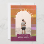 Carte De Remerciements Photo Moderne Sauvegarder Les Dates Mariage (Devant)