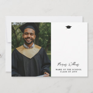 Carte De Remerciements Photo moderne Signature Script Graduation