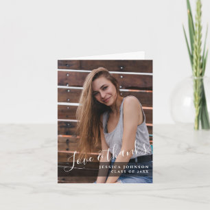 Carte De Remerciements PHOTO Moderne Simple Minimaliste Graduation