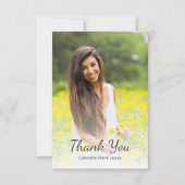 Carte De Remerciements Photo moderne Simple Quinceañera (Devant)