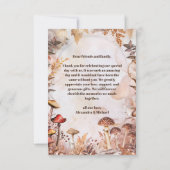 Carte De Remerciements Photo Mushroom Toadstool Enchanted Forest Mariage (Dos)