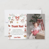 Carte De Remerciements Photo Noël Père Noël Anniversaire (Devant)
