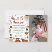 Carte De Remerciements Photo Noël Père Noël Anniversaire (Devant)