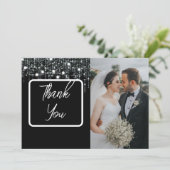 Carte De Remerciements Photo noir et blanc (Debout devant)