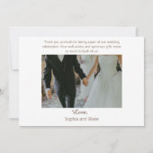 Carte De Remerciements Photo noir et blanc (Dos)