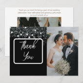Carte De Remerciements Photo noir et blanc (Devant / Derrière)
