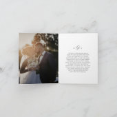 Carte De Remerciements Photo noir et blanc intemporel Mariage élégant (Intérieur)