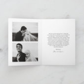 Carte De Remerciements Photo noir et blanc intemporel Mariage moderne (Intérieur)