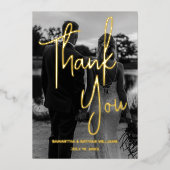 Carte de remerciements photo noir et blanc moderne (Recto)