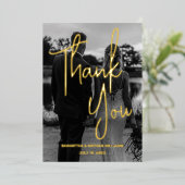 Carte de remerciements photo noir et blanc moderne (Debout devant)