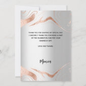 Carte de remerciements photo or rose d'or (Dos)