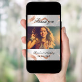 Carte de remerciements photo or rose d'or