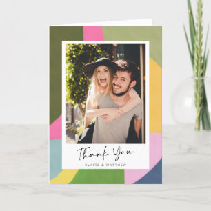 Carte De Remerciements Photo personnalisé abstrait moderne fantaisiste
