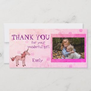 Carte De Remerciements Photo personnalisé de remerciement Licorne