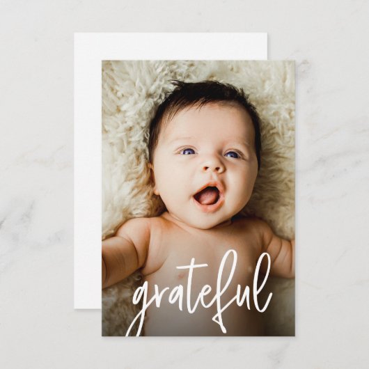 Carte De Remerciements Photo personnalisée moderne Baby shower gracieux (Devant / Derrière)