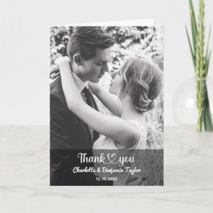 Carte De Remerciements Photo Personnalisée Stylo Mariage romantique
