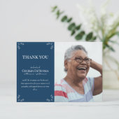 Carte De Remerciements Photo personnalisée Sympathy Funeral Dark Blue (Debout devant)