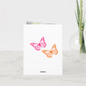 Carte de remerciements PHOTO Pink, Orange, White T (Dos)