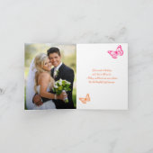 Carte de remerciements PHOTO Pink, Orange, White T (Intérieur)