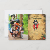 Carte De Remerciements Photo Pirate à thème fête d'anniversaire (Devant)