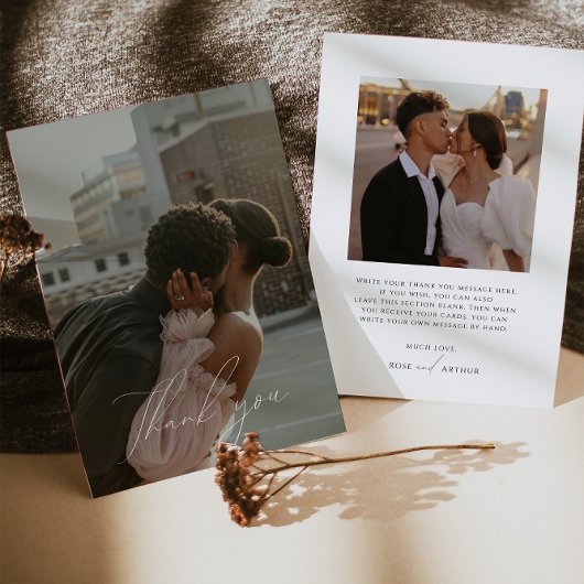 Carte de remerciements photo plat minimaliste à sc