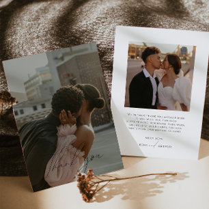 Carte de remerciements photo plat minimaliste à sc