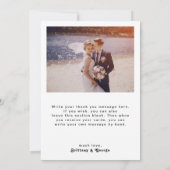 Carte de remerciements photo plat moderne avec let (Dos)